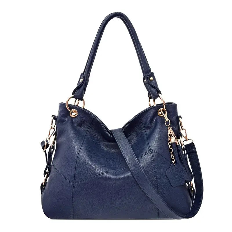 Tote Bag - Large Capacity, Detachable Strap, Zipper Closure, Blue