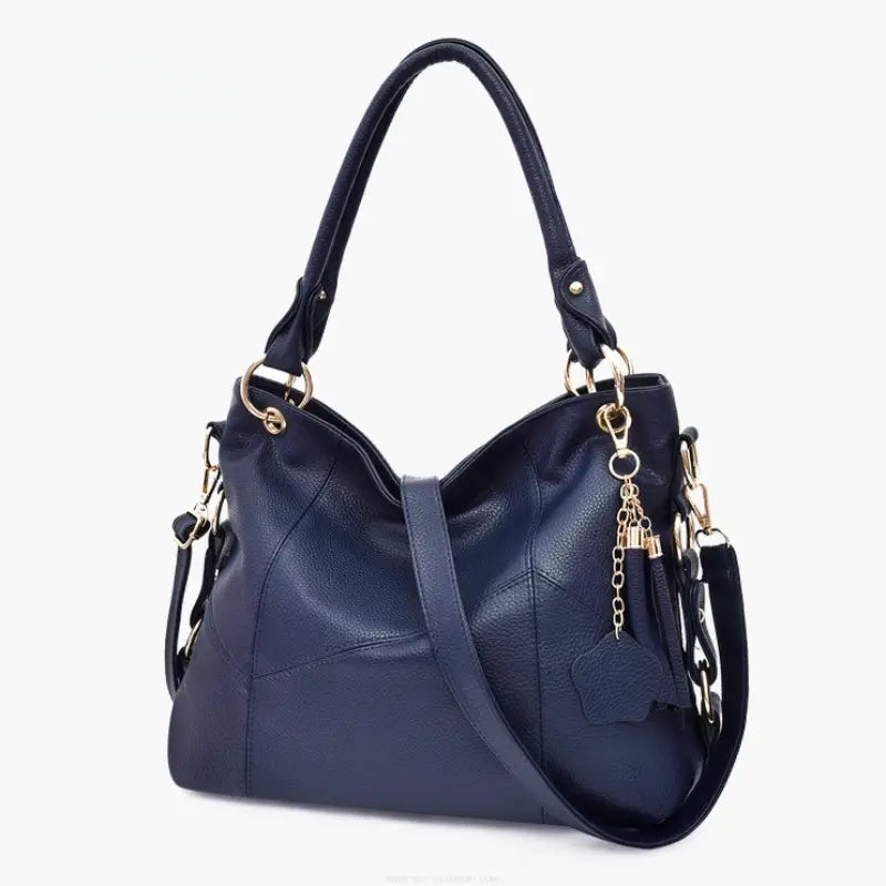 Tote Bag - Large Capacity, Detachable Strap, Zipper Closure, Blue