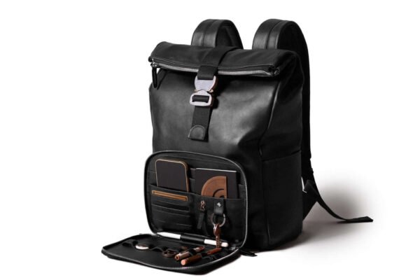 Leather Roll Top Backpack