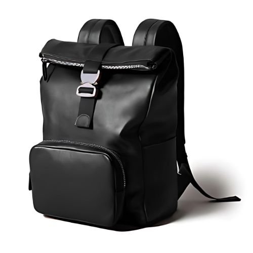 Leather Roll Top Backpack